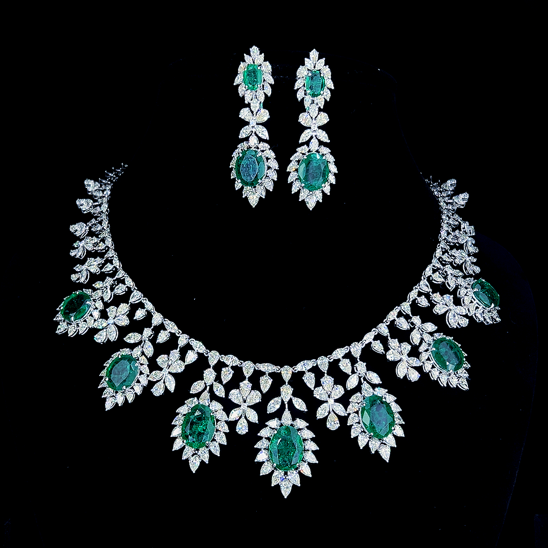 green stone fancy natural set